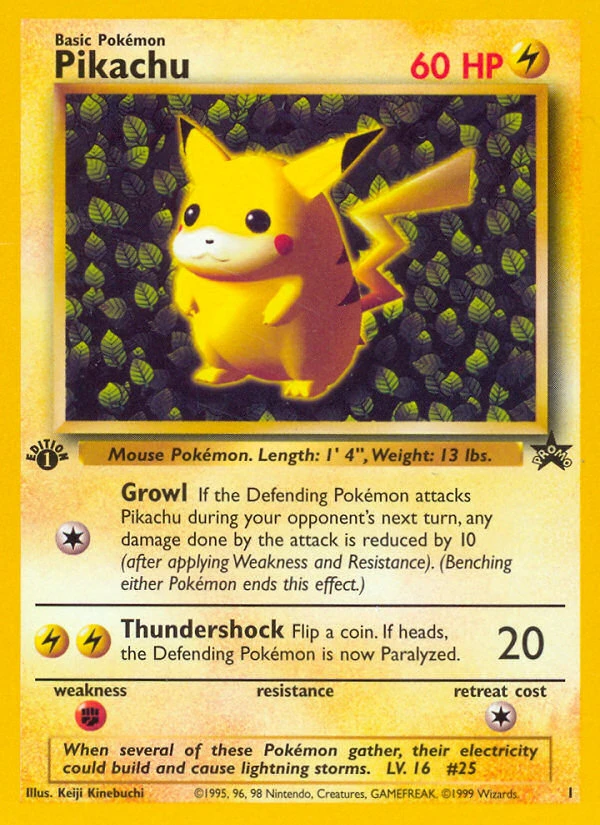 Pokémon TCG - Wizards Black Star Promos (BASEP) - Pikachu #1 [NM]