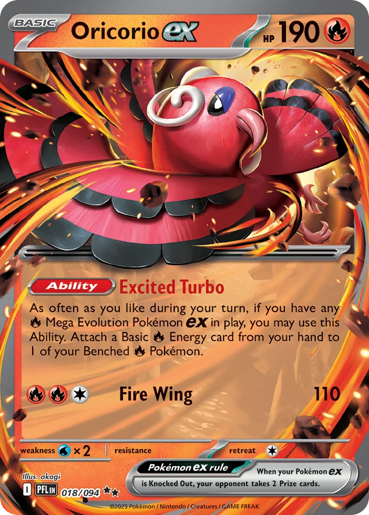 Pokémon TCG - Phantasmal Flames (ME02) - Oricorio ex #018 [NM]