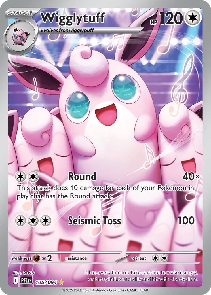 Pokémon TCG - Phantasmal Flames (ME02) - Wigglytuff #105 [NM]