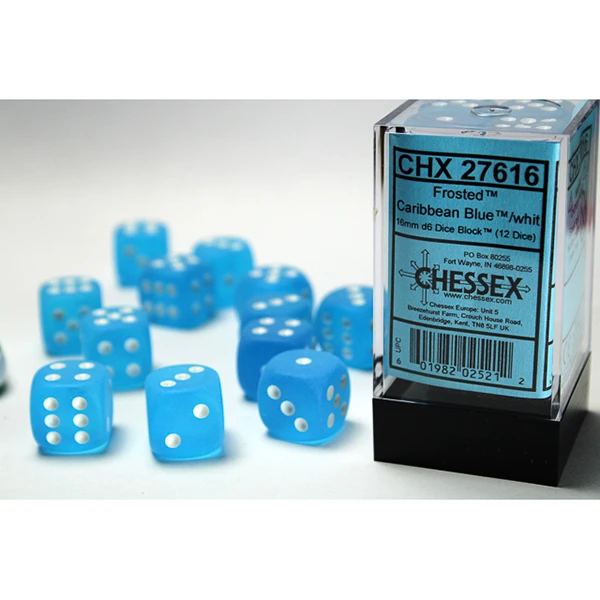 16mm 12d6 Frosted: Caribbean Blue/White