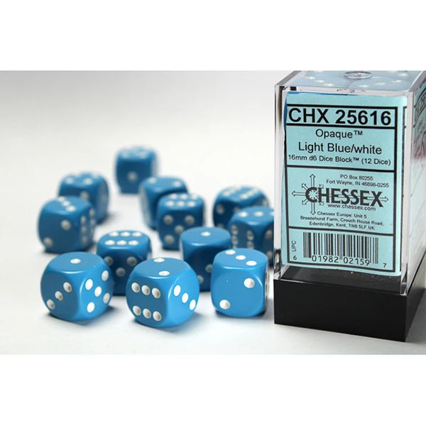 16mm 12d6 Opaque: Light Blue/White