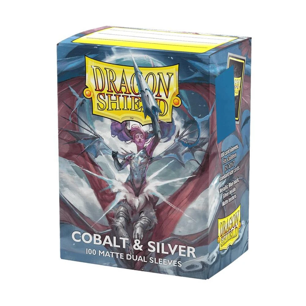 Dragon Shield: Cobalt & Silver Matte Dual Sleeves (100 Count)