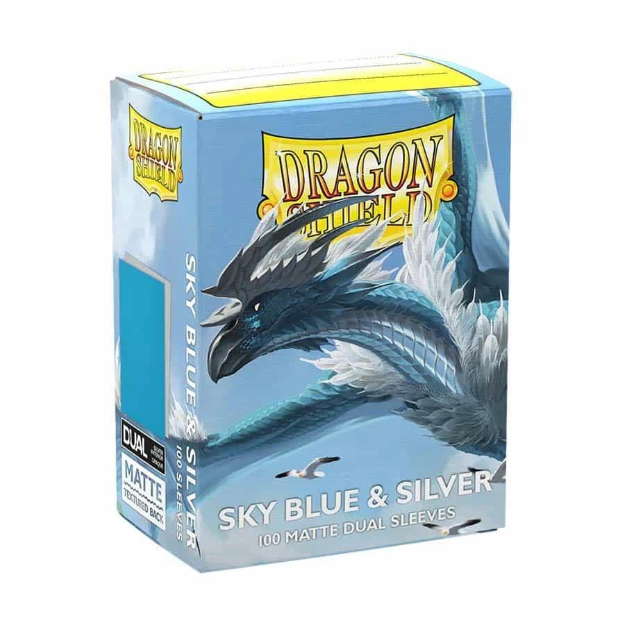 Dragon Shield: Sky Blue & Silver Matte Dual Sleeves (100 Count)