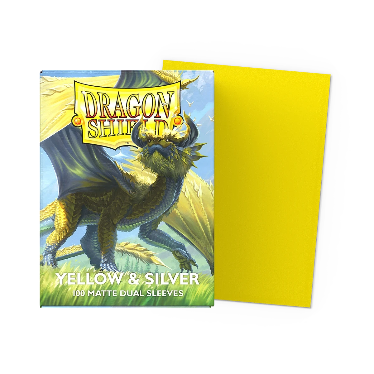 Dragon Shield: Yellow & Silver Matte Sleeves (100 Count)