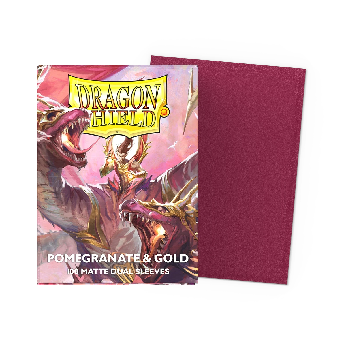 Dragon Shield: Pomegranate & Gold Matte Dual Sleeves (100 Count)