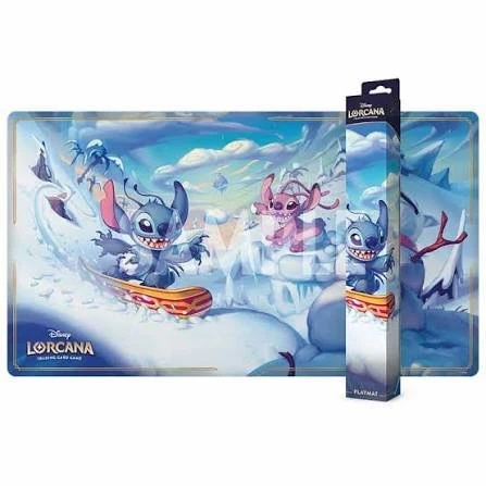 Playmat: Disney Lorcana Set 14 Hyperia City Snowboarding Stitch